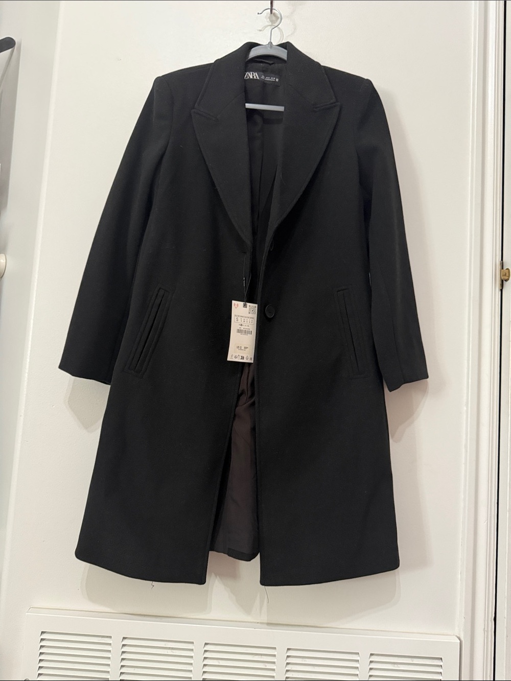 Zara Black Tailored WalkerCoat - Picture 1 of 6